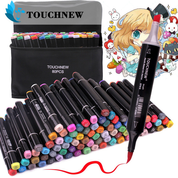 TOUCH MARKER 5PCS / 18PCS / 24PCS / 36PCS 168 Color Dual Head Marker  Watercolor Pen Comic Drawing Marker Alcohol-based Sketch Oily Double Brush  Marker