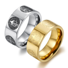 Steel, benedictineorder, benedictinering, catholiccrossring