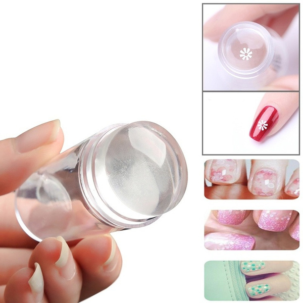 Pure Clear Silicone Jelly Nail Art Stamper Scraper with Cap Nail Stamp  Stamping Tools | Wish