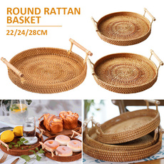 woventeatray, rattanbasket, roundtray, wovenbasket