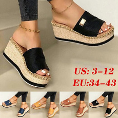 wedge, Plus Size, Slippers, Outdoor