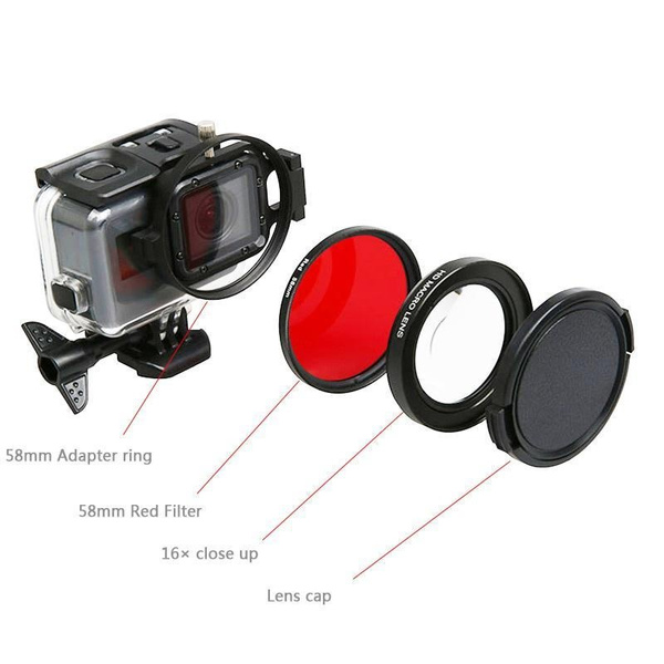 SHOOT 6 In 1 58mm Filter For GoPro Hero 5 6 7 Black Waterproof Case - Foto 3