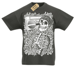 esqueleto, gotico, calavera, camiseta
