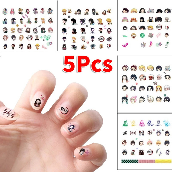 UK Demon Slayer Nail Sticker Cosplay Kimetsu No Yaiba Nails Art Anime Manicure