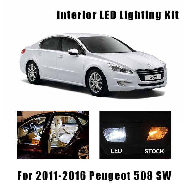  Kit de luz LED Interior para coche Canbus de 5 uds., luz de cúpula para maletero de mapa para lámpara de lectura Peugeot SW