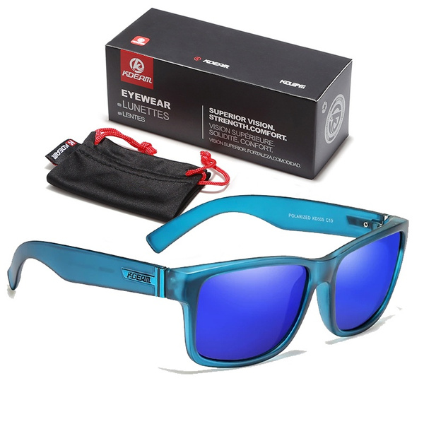 KDEAM Exclusive Sunglasses Polarized for Men and Women Surfing Hiking  Sports Sun Glasses New Translucent Blue of KD505 CE with Box/Without Box