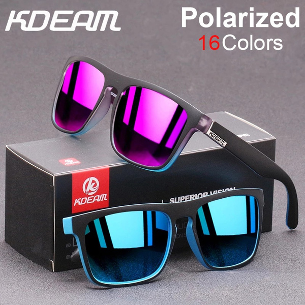 KDEAM Polarized Sports Sunglasses For Men Mirror Ultralight UV400 Sun  Glasses Square Male Driving Travel Goggles Gafas De Sol CE