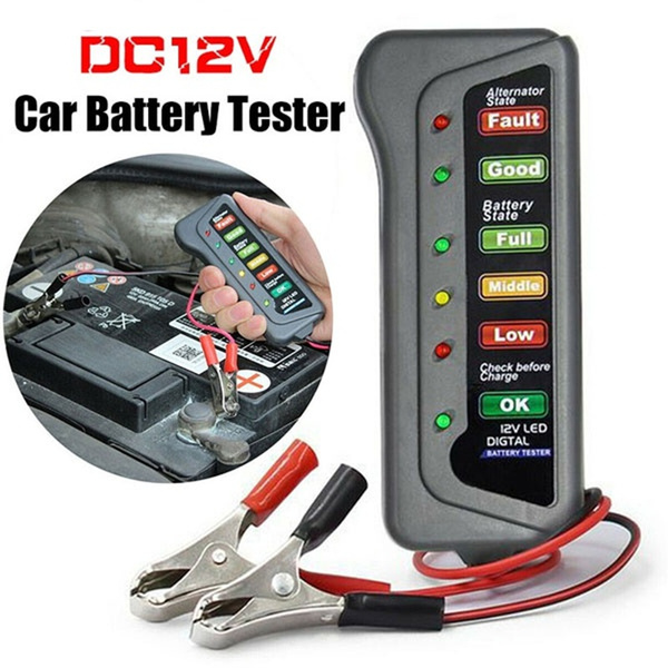 6 LED Display Car Battery Measurement Tester 12V Power Digital Analyzer ...