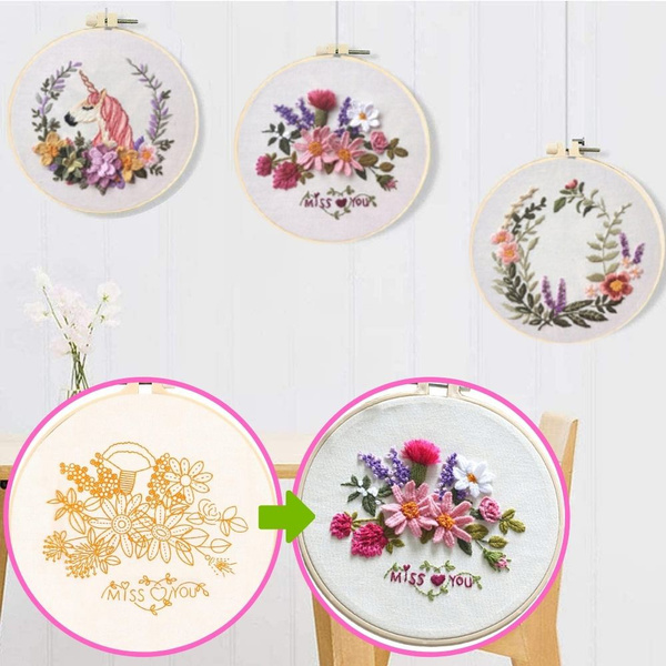 Beginner Embroidery Kits for Adults Flowers and Succulents -    Embroidery kits, Embroidery for beginners, Beginner embroidery kit