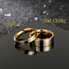 Couple Rings, Steel, 18k gold, Love