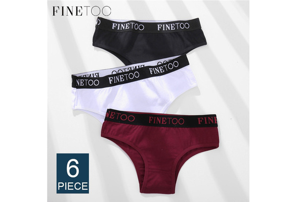FINETOO Plus Size Cotton Panties Female Underpants Sexy Panties Briefs  Letter Panty Thong Underwear Low Waisted Pantys G-string Brief Femme  Lingerie for Women N240 1/3/6Pcs