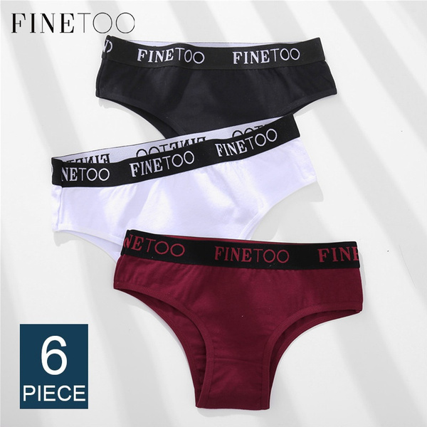 FINETOO Plus Size Cotton Panties Female Underpants Sexy Panties Briefs  Letter Panty Thong Underwear Low Waisted Pantys G-string Brief Femme  Lingerie for Women N240 1/3/6Pcs