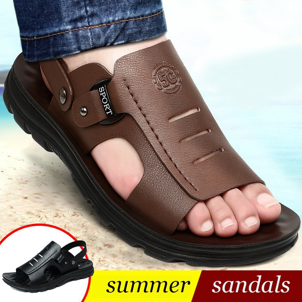 GetUSCart- Sandals for Girls and Boys,Mens Slippers Sandals for Women,EVA  Anti-Slip Indoor & Outdoor Kids Slippers Smile Face Open Toe Spa Bath Pool  Gym House Casual Shower Shoes(Black 29/30)