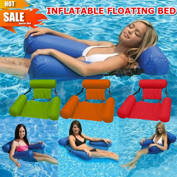 Inflatable Floating Water Hammock Pool Lounge Bed Swimming Chair Beach BIG SALES 