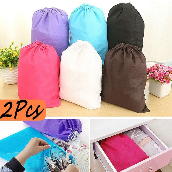 2PCS Shoe Bags for Travel, Non-Woven Drawstring Shoe Storage Bag