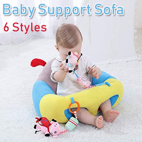 Blue+green RONGXG Baby Safety Support Sofa Toddler Infant Plush Sitting Seat Chair Soft Non-Slip Learn to Sit Cushion Back Head Protect Cozy Recliner for 0-3 Years 