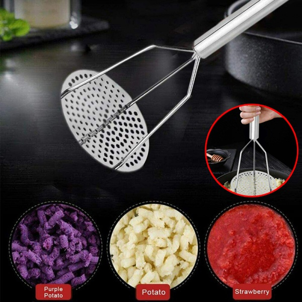 Stainless Steel Heat Resistant Meat Potato Masher Pusher Press