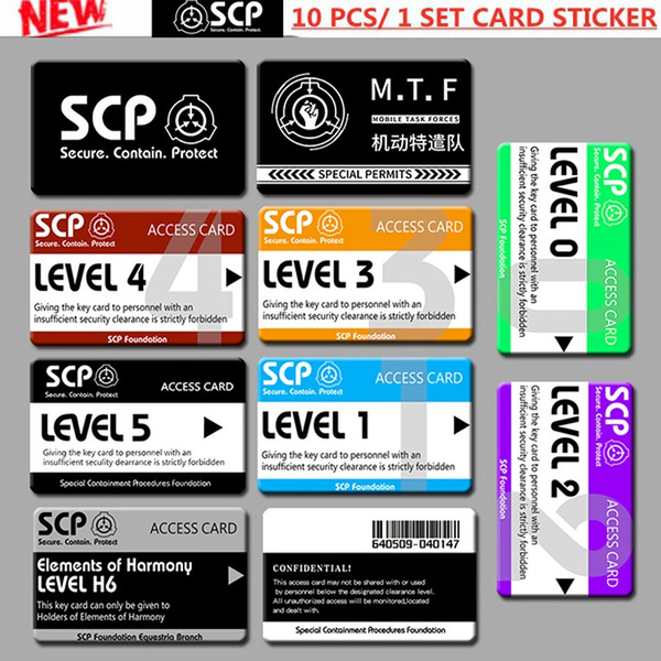 10 PCS SCP Foundation VIP ID Cards Stickers Set Cartoon Cat SCP ...