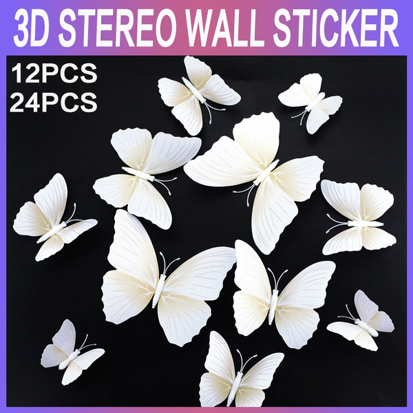 Download 2021 New Pvc 3d Butterfly Wall Decor Cute Butterflies Wall Stickers Art Decals Home Decoration Room Wall Art Wish