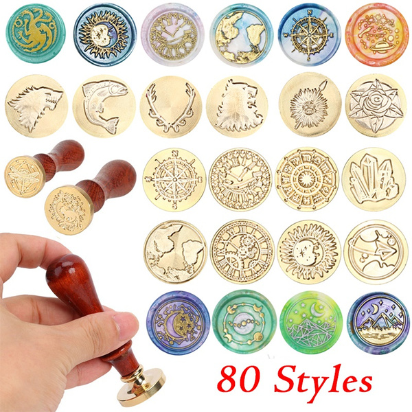 80 Styles Retro Sealing Wax Scrapbooking Stamp Head Dedicated Wax Seal Stamp