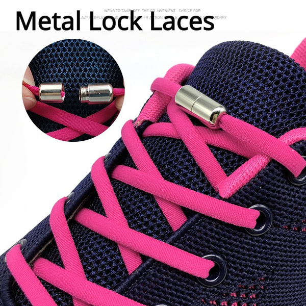 Elastic No Tie Shoelaces Semicircle Shoe Laces For Kids and Adult Sneakers  Shoelace Quick Lazy Metal Lock Laces Shoe Strings