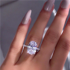 Sterling, DIAMOND, Bridal, Engagement Ring