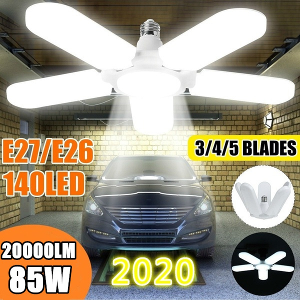 20000LM E27 Deformable LED Garage Light Bulb Adjustable Shop Ceiling Lights Lamp 