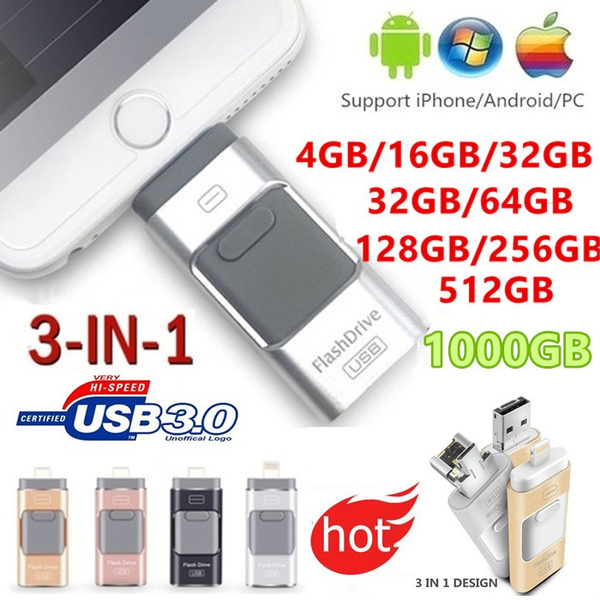 Photo Stick, 4 in 1 Flash Drive for iPhone 512GB, Memory Stick for