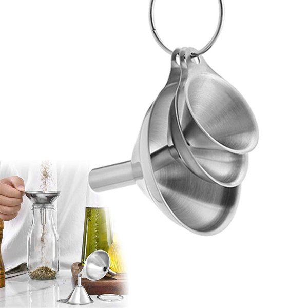 3in1 Premium Kitchen Funnel Set, Food Grade Stainless Steel Funnel