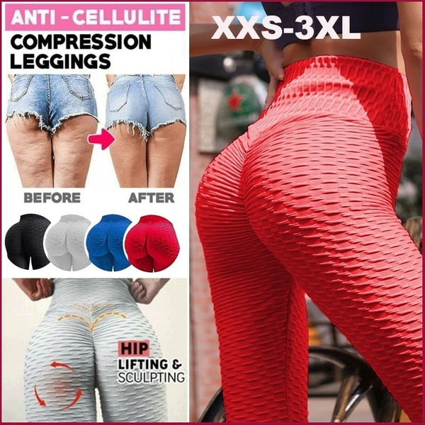 prioridad Repelente Consejo Women Anti Cellulite Leggings Booty Lifting High Waisted Yoga Pants Tummy  Control Workout Sport Thigh Slimmer Textured Leggings | Wish