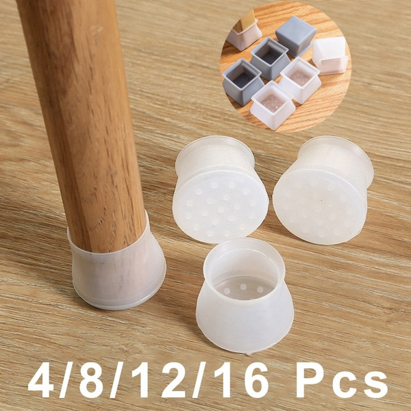 4/8/16pcs Square Silicone Table Cover Chair Leg Caps Feet Pads Floor Protector 