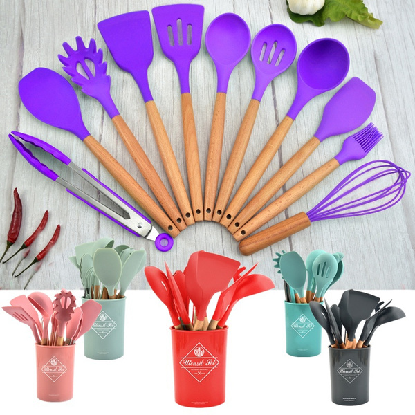 Long Handle 1Pc Utensils Colander Cooking Silicone Spaghetti Spoon