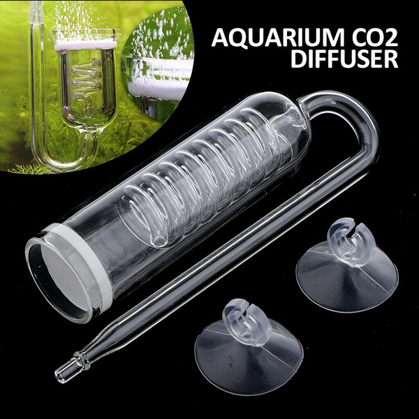 New Universal Aquarium Tank Spiral CO2 Diffuser Glass Bubble