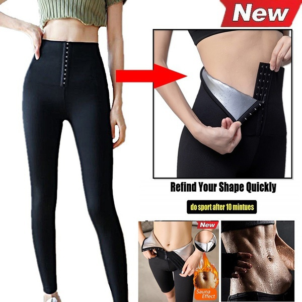 Women Polymer Sweat Sauna Pants Body Shaper Weight Loss Trainer Sports  Leggings 