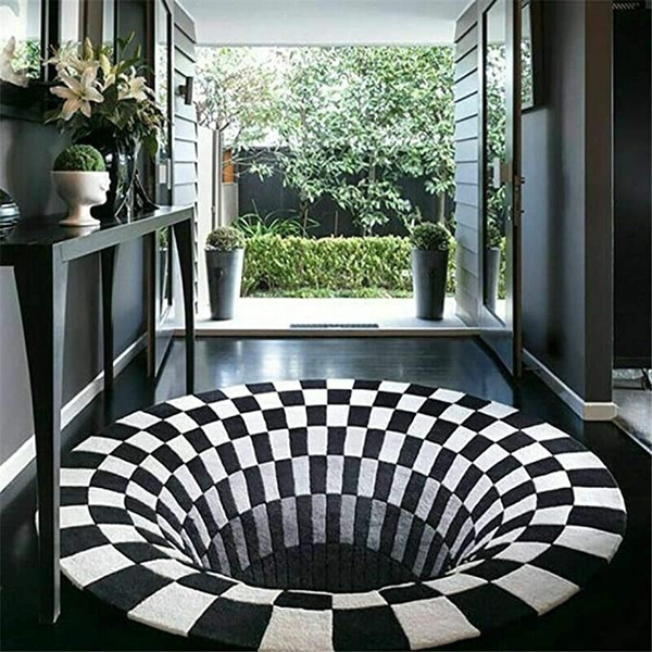 Vortex Illusion Rug Carpet, Optical Illusion Doormat