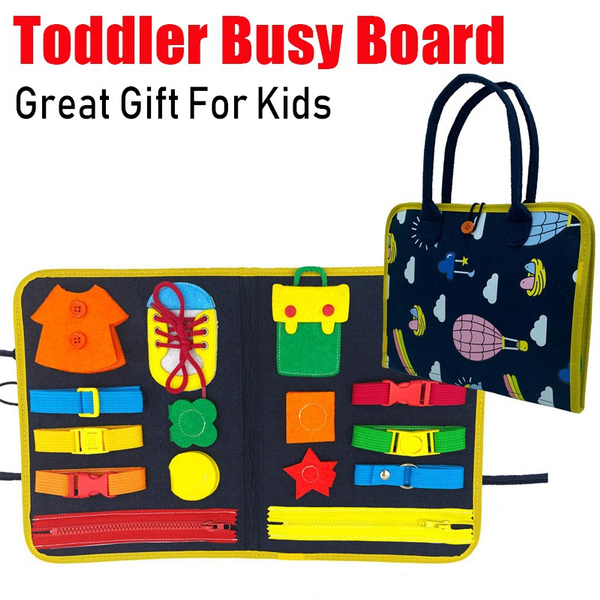 Toys Toddler Board Basic Skills Board Educational Montessori Learning Gift 