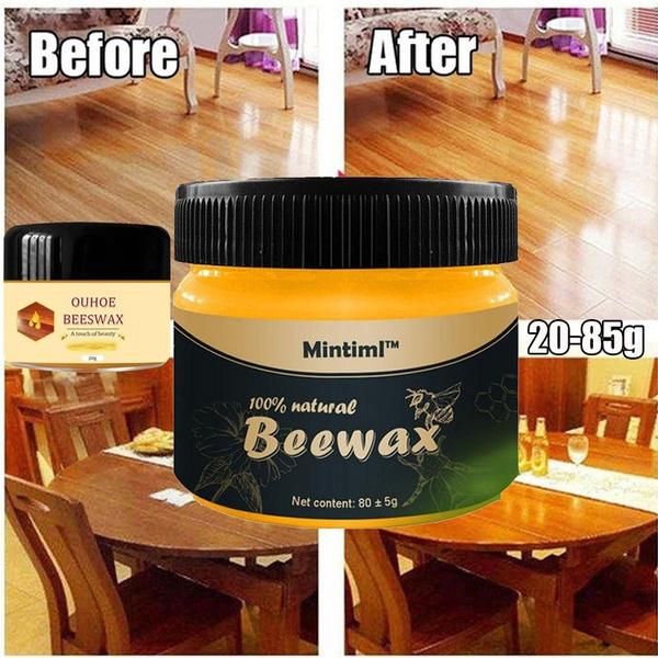 Traditional Beeswax Polish for Wood and Furniture,Natural beeswax for Wood  Cleaner and Polishing Multipurpose Natural Beewax for Furniture, Floor,  Tables, Cabinets to Beautify & Protect