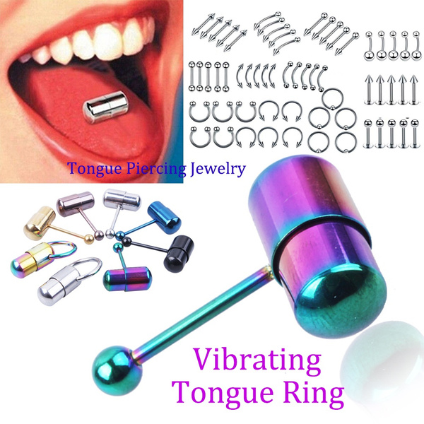 Tongue Teaser Tongue Shaped Vibrating Silicone Tongue Ring - Romantic  Blessings