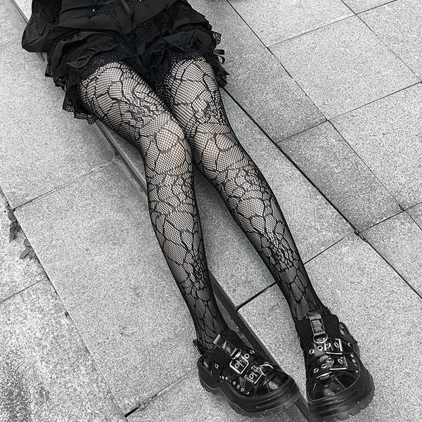Mesh Fishnet Pantyhose Spider 