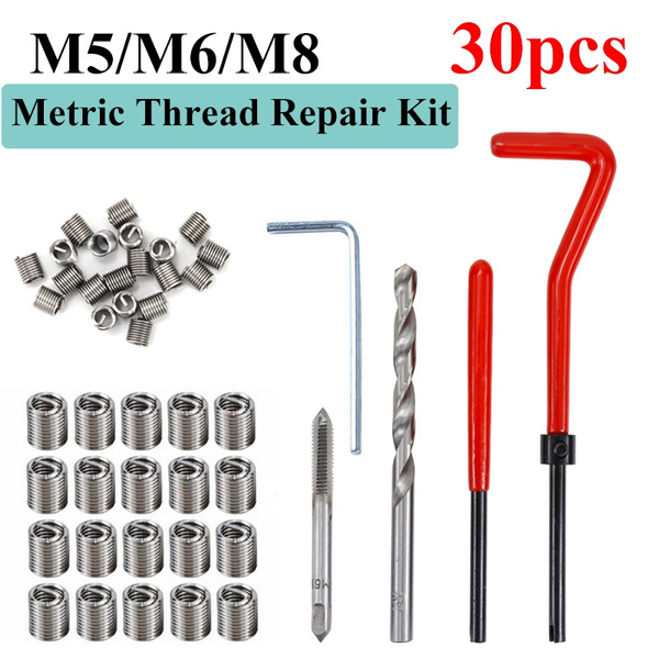 30PCS Metric Thread Repair Kit M5/M6/M8 Screw Thread Inserts For