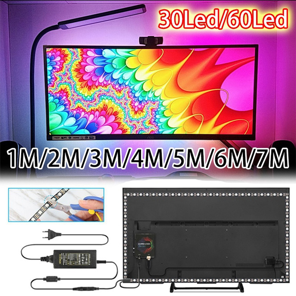 2021 New DIY Ambient TV PC Dream Screen USB LED Strip HDTV Computer Monitor  Backlight Addressable WS2812B LED Strip 1/2/3/4/5m Full Set