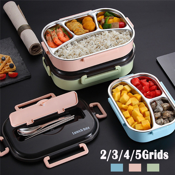 Stainless Steel 2 Grid Lunch Box for Kids