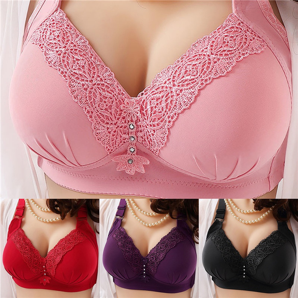 Large Breast Solid Color Minimizer Bra Perfect Coverage Middle