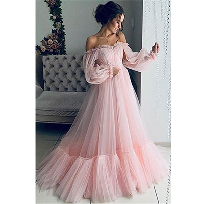 Long Sleeved Gauze Wedding Dress 