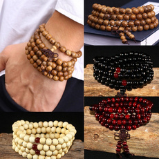8MM, prayerbeadsbracelet, Jewelry, buddhistbuddhawoodprayerbeaded