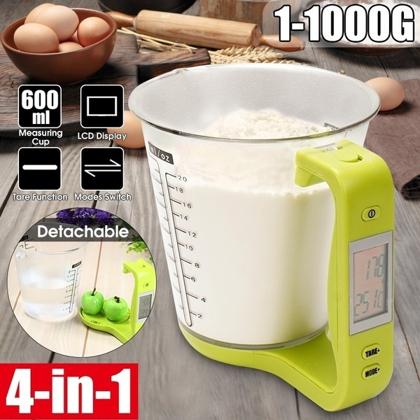 Electronic Digital Display Scale Measuring Cups Weight Baking Tools 1000g 600ml 