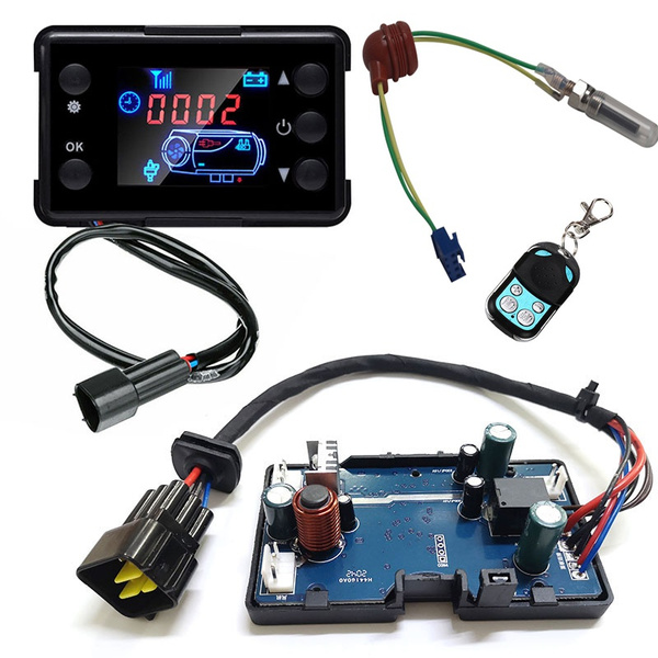 12V 24V Diesel Air Heater LCD Monitor Switch and Control Board Motherboard  and Remote Control and Ceramic Glow Plug For Car Parking Heater Controller