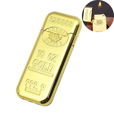 1Pcs Creative gold bar lighters, inflatable lighters, grinding wheel ...