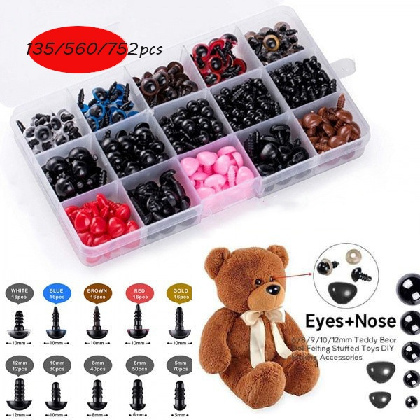135/560/752pcs/set Plastic Safety Durable Eyes,Nose and Washer for