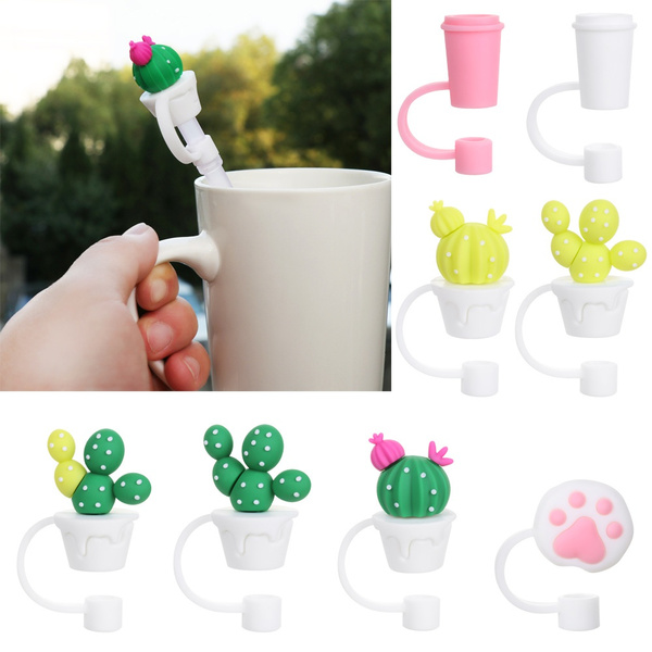 Proof Silicone Straw Plug Cartoon Plugs Cover Cup Accessories Drinking Dust Cap 